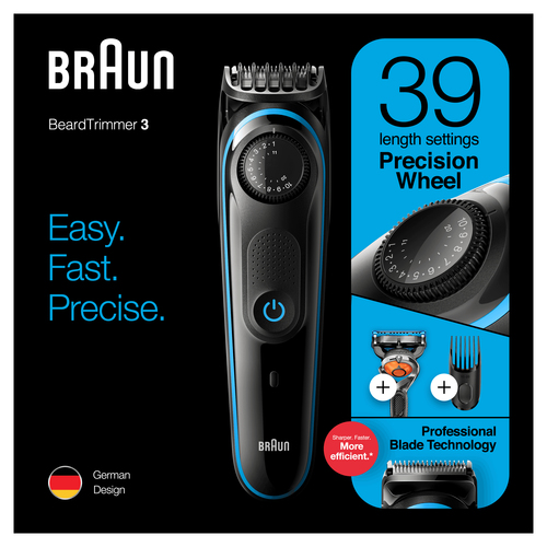 Braun BeardTrimmer Beard Trimmer BT3240 Men Beard Trimmer & Hair Clipper, 39 Length Settings, Black/Blue – image 7