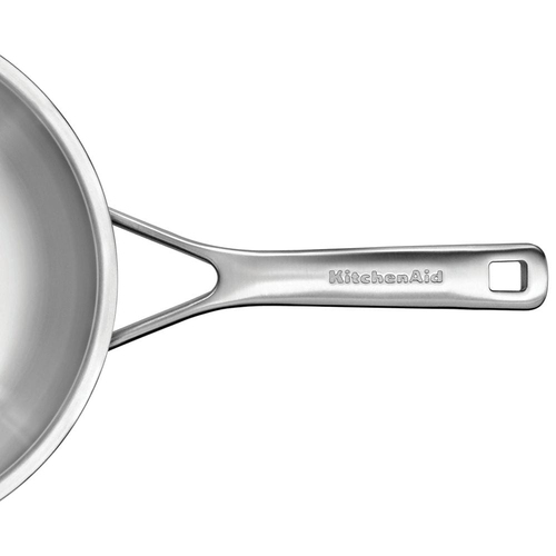 KitchenAid Multi-Ply Stainless Steel Wok with Lid - 28cm in Silver Size: 28 cm Silver 28 cm - image 4