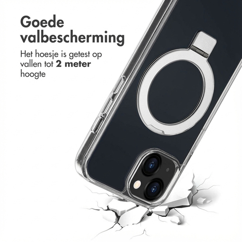 Accezz Ring Stand Backcover met MagSafe iPhone 13 - Transparant, afbeelding 4