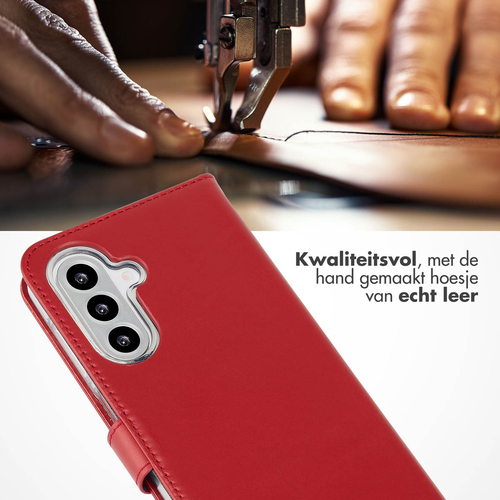 Selencia Echt Lederen Bookcase Samsung Galaxy A26 - Rood, afbeelding 2