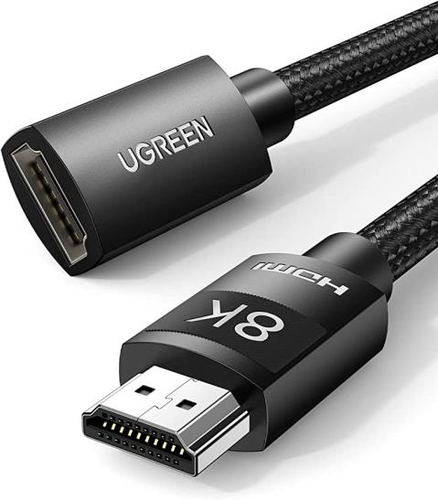 40447 Cable de extensión HDMI 8K / 1 Metro / Macho a Hembra / HDMI 21 / 8K60Hz / Núcleo de Cobre Puro 28AWG / Soporta la Conexión de hasta 3 Metros de largo en HDMI 21 40447