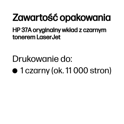 HP 37A oryginalny wkład z czarnym tonerem LaserJet