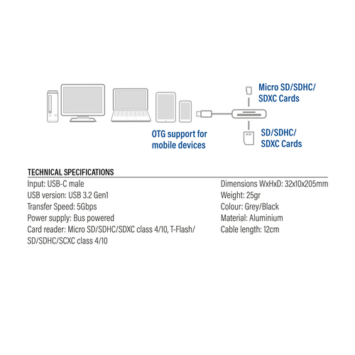ACT USB-C kaartlezer voor SD en microSD, afbeelding 7