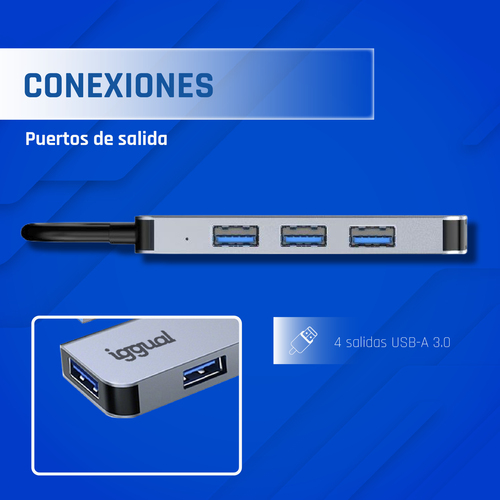 iggual IGG319246 interface hub USB 3.2 Gen 1 (3.1 Gen 1) Type-C 5000 Mbit/s Silver – image 2