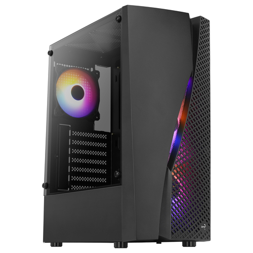 Aerocool WAVEBKV2 ATX PC Case Tempered Glass 4xFRGB Fans Black