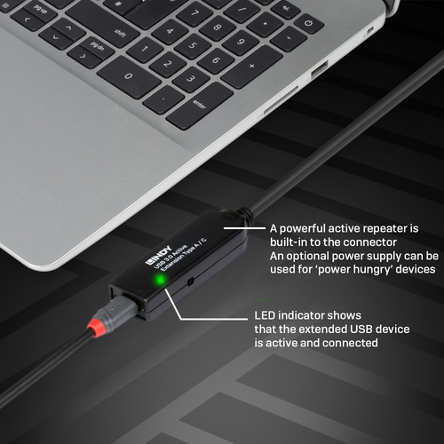 LINDY 20m USB 3.0 Aktivverlängerung Type A an C, afbeelding 7