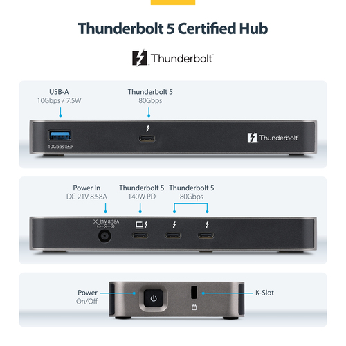 StarTech.com 4-Port Thunderbolt™ 5 Hub with Thunderbolt™ Share KVM, 80/120Gbps, 8K – image 6