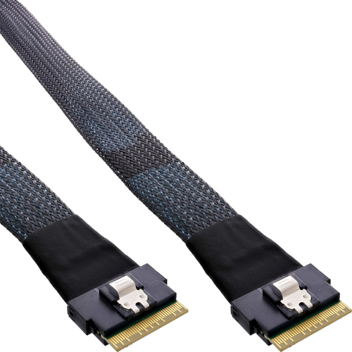 Product image: InLine Slim SAS cable, SFF-8654 8X to SFF-8654 8X, 48 Gb/s, 0.5m
