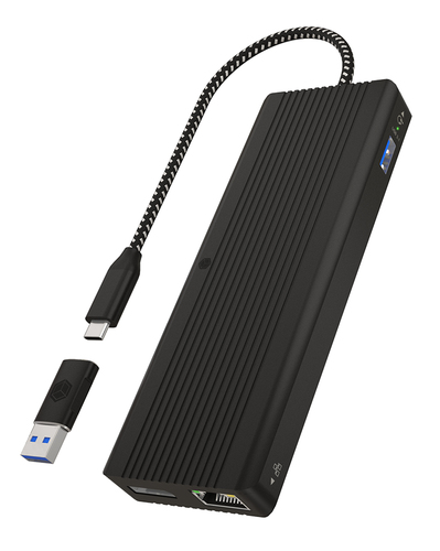 ICY BOX IB-DK4080AC Проводная USB 3.2 Gen 1 (3.1 Gen 1) Type-C Черный