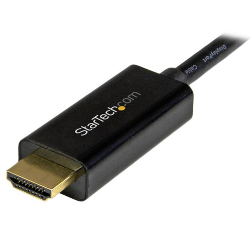 StarTech.com Mini DisplayPort to HDMI Adapter Cable - mDP to HDMI Adapter with Built-in Cable - Black - 5 m (15 ft.) - Ultra HD 4K 30Hz (MDP2HDMM5MB) Videoadapterkabel 5m Sort – billede 4
