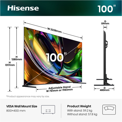Hisense 100ER8STUK TV 2.54 m (100") – image 2