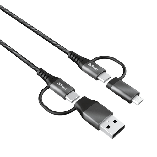 Trust 23573 USB кабель USB 2.0 1 m USB A/USB C USB C/Micro-USB A 0,48 Gbit/s 15 W Черный