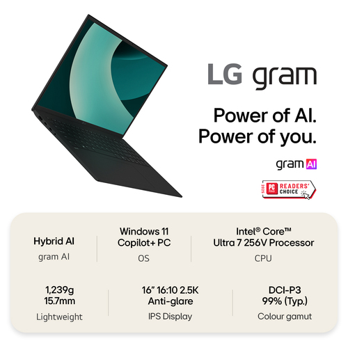 LG gram 16 16Z90TL-G.AU75A1 16" Laptop, Copilot PC - Intel®Core Ultra 7, 512 GB SSD, Black, Black - image 4