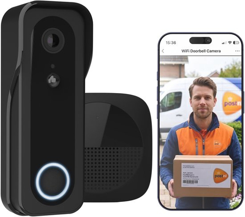 Trust DOORCAM 3000 Wifi Deurbel Camera Slimme deurbel Zwart