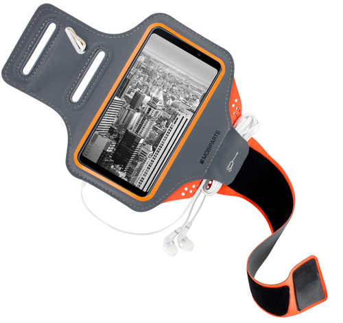 Mobiparts Comfort Fit Sport Armband Samsung Galaxy A9 (2018) Neon Orange – image 2