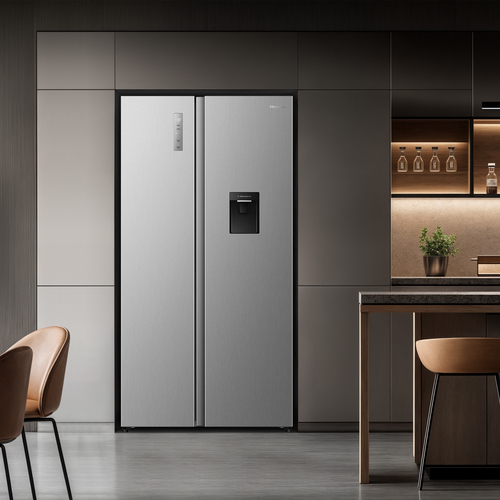 Hisense RS3P558NMID PureFlat American Side-By-Side Fridge Freezer - D Rated - Stainless – image 3