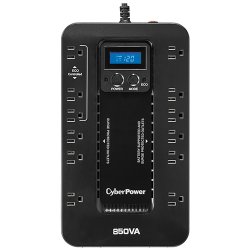CyberPower EC850LCD sistema de alimentación ininterrumpida (UPS) Línea interactiva 0,85 kVA 510 W 12 salidas AC imagen 2