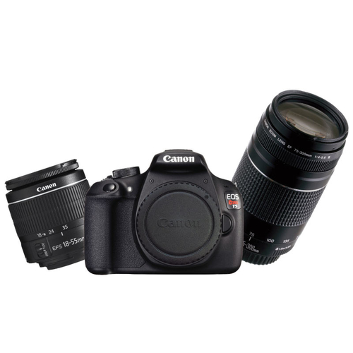 Canon Rebel T5 + EF-S 18-55mm f/3.5-5.6 III + EF 75-300mm f/4-5.6 III