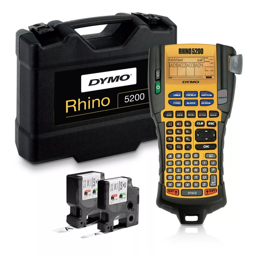 RHINO 5200 INDUSTRIAL LABELING TOOL. INCLUDES RHINO 5200 AND CARRYING CASE, 3/4