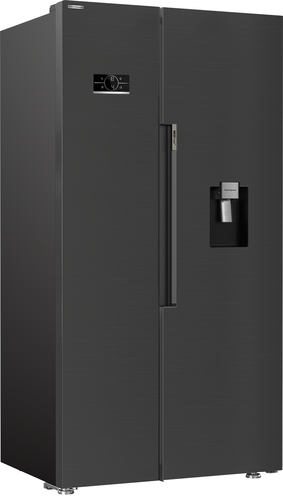 Beko HarvestFresh™ ASD2442VPZ Frost Free American Fridge Freezer - Black Steel - E Rated, Black - image 2
