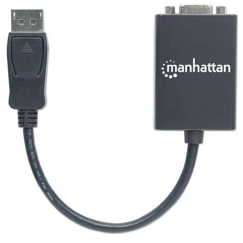 Manhattan Cable convertidor DisplayPort a VGA HD15, 15 cm, macho a hembra, activo, DP con pestaña de bloqueo, negro, garantía de por vida, equivalente a DP2VGA2 imagen 4