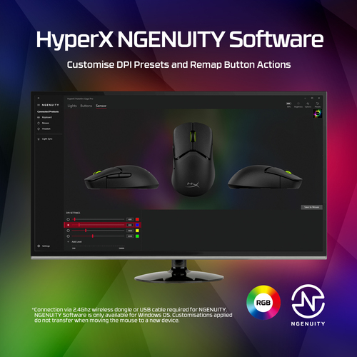 HyperX Pulsefire Saga Pro Rgb Wireless Gaming Mouse, New - image 4