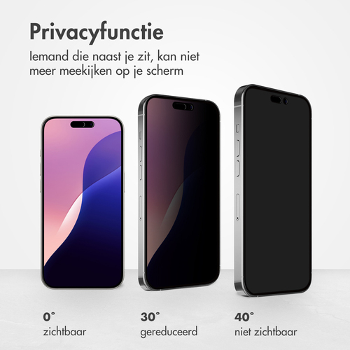 Accezz Gehard Glas Privacy Screenprotector iPhone 16 Pro Max / 17 Pro Max, afbeelding 4