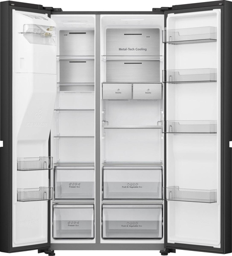 Hisense RS818N4IFE PureFlat Infinite American Fridge Freezer Ice & Water - Black Steel - image 5