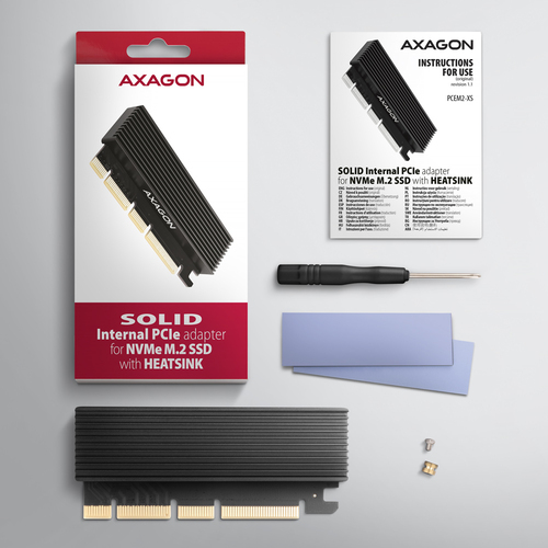 AXAGON SOLID interner PCIe-Adapter fr NVMe M2 SSD mit Khlkrper – Foto 7 von 8