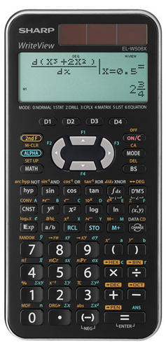 Sharp EL-W506XB-SL calculator Pocket Scientific Black, Silver