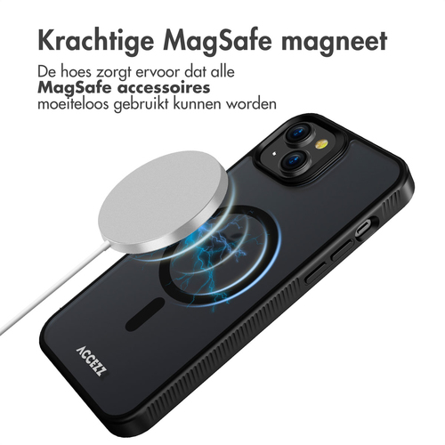 Accezz Rugged Frosted Backcover met MagSafe iPhone 15 Plus - Zwart, afbeelding 4
