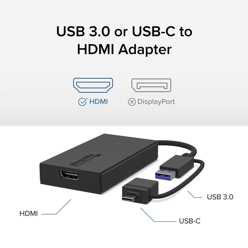 Plugable Technologies USB C to HDMI Adapter, Universal Video Graphics Adapter for USB 3.0 and USB-C Macs and Windows, Extend an HDMI Monitor up to 1080p@60Hz – image 2