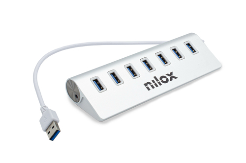 Nilox NX7HUB30 interface hub USB 3.2 Gen 1 (3.1 Gen 1) Type-A 5000 Mbit/s Grey – image 2
