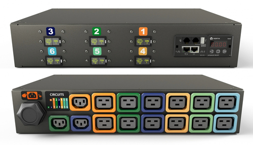 Vertiv MN03EDR1-15P3B8-6PS15D0H10-S power distribution unit (PDU) 15 AC outlet(s) Black