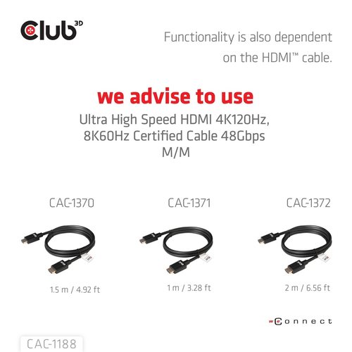 Club 3D Mini DisplayPort 1.4 naar HDMI 8K60Hz M/F Adapter, afbeelding 6