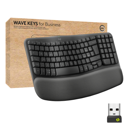Logitech Wave Keys for Business teclado Oficina RF Wireless + Bluetooth QWERTY Italiano Grafito