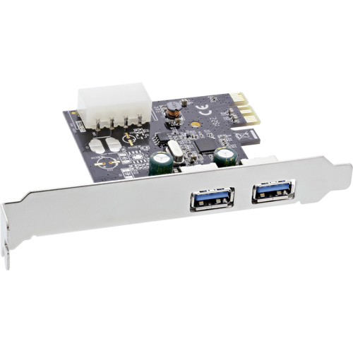 InLine USB 3.0 2 Port Host Controller PCIe with Full Size + Low Profile Bracket