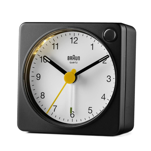 Braun BC02XBW Reloj despertador analógico Negro, Blanco