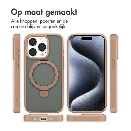 Accezz Ring Stand Backcover met MagSafe iPhone 15 Pro - Brown, afbeelding 7