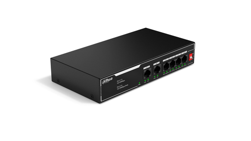 Dahua Technology PoE SF1006LP Unmanaged L2 Fast Ethernet (10/100) Power over Ethernet (PoE) Black