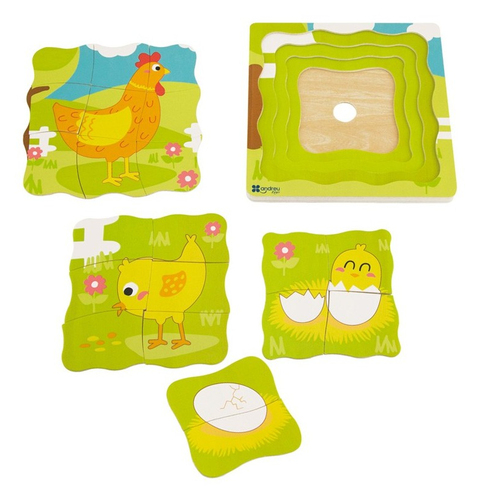 ANDREU Toys Egg - Hen Контурный пазл 2 шт Животные