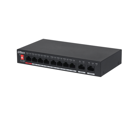 Dahua Technology PoE 10-Port Unmanaged Desktop Switch Неуправляемый Gigabit Ethernet (10/100/1000) Питание по Ethernet (PoE) Черный