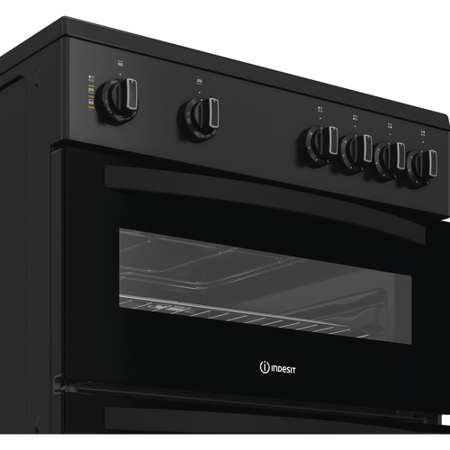 Indesit IDE6VMB 60cm Wide Single Oven Electric Cooker with Ceramic Hob - Black - A Rated, Black - image 4