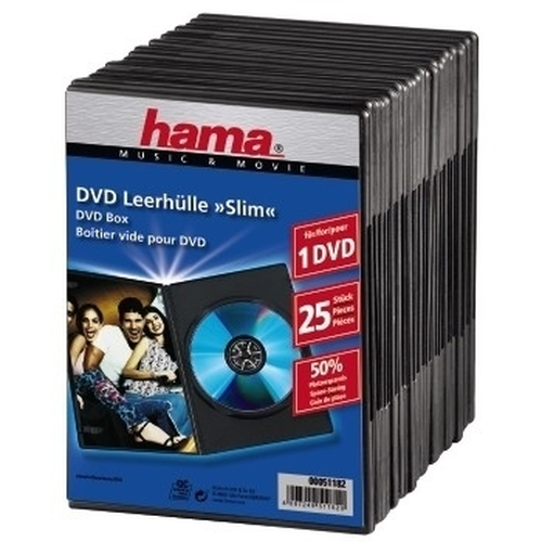 Product image: Hama DVD Slim Box 25, Black 1 discs