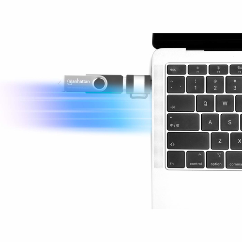 Manhattan 356312 cambiador de género para cable USB-A USB-C Negro, Gris imagen 6