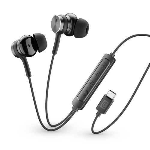 Cellularline AUANCTYPECK наушники/гарнитура Проводная Вкладыши Calls/Music USB Type-C Черный