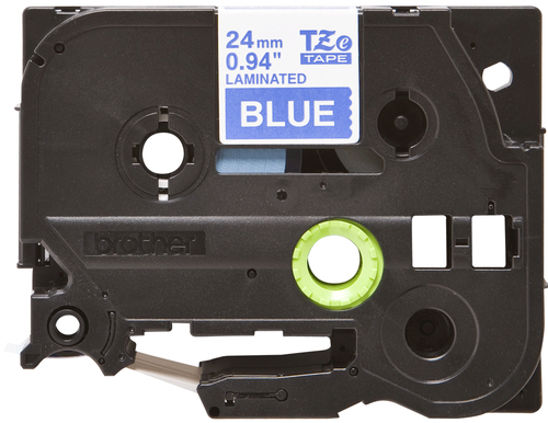 Brother P-touch TZe-555 24mm x 8m White On Blue Gloss Laminated TZE555 - image 2