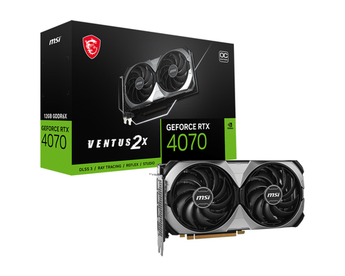 MSI VGA 12GB RTX4070 VENTUS 2X E 12G OC 3xDP/HDMI GeForce RTX 4070 VENTUS 2X E 12G OC