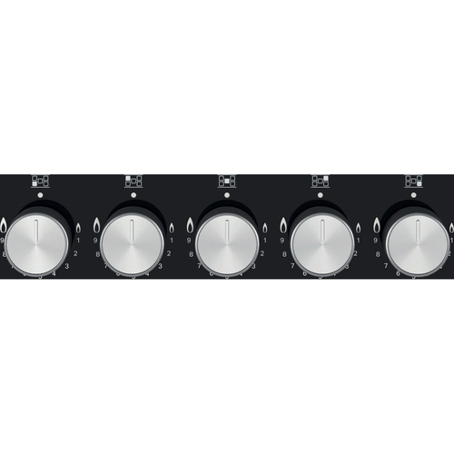 Hotpoint HGS72SBK 75cm 5 Burner Gas Hob on Black Glass Wok Burner - image 3
