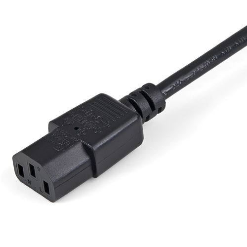 StarTech.com Cable de 1m de Extensión de Alimentación, C14 a C13, 10A 125V, 18AWG, Alargador de Cable de Corriente de Ordenador, IEC-320-C14 a IEC-320-C13, para Fuente de Alimentación, UL